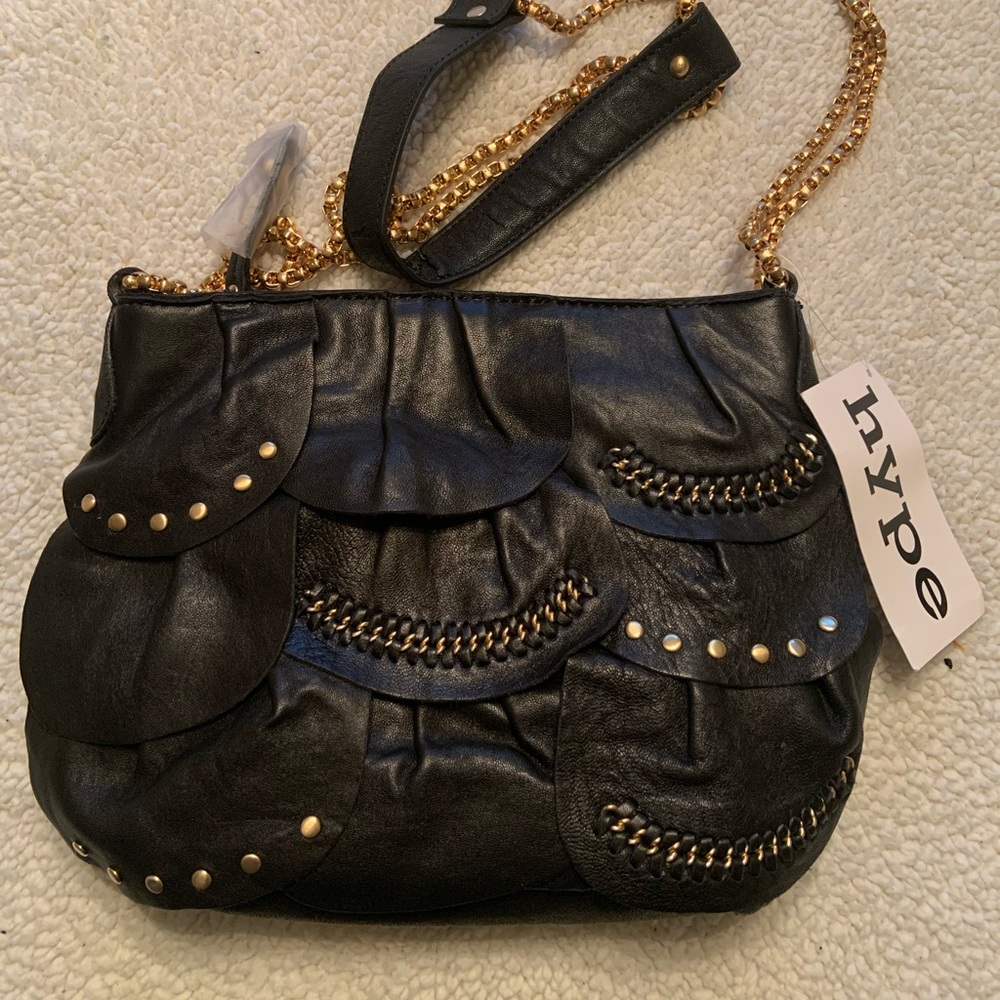 Black leather purse